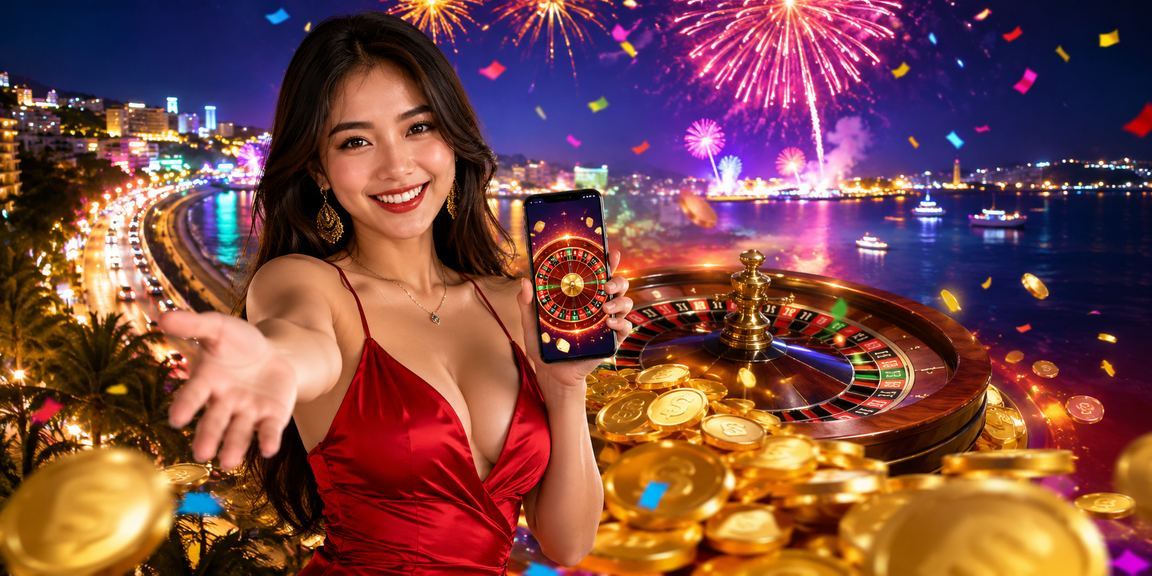 Lễ hội roulette và casino tại Phan Thiết với người chơi hào hứng quay bánh xe may mắn